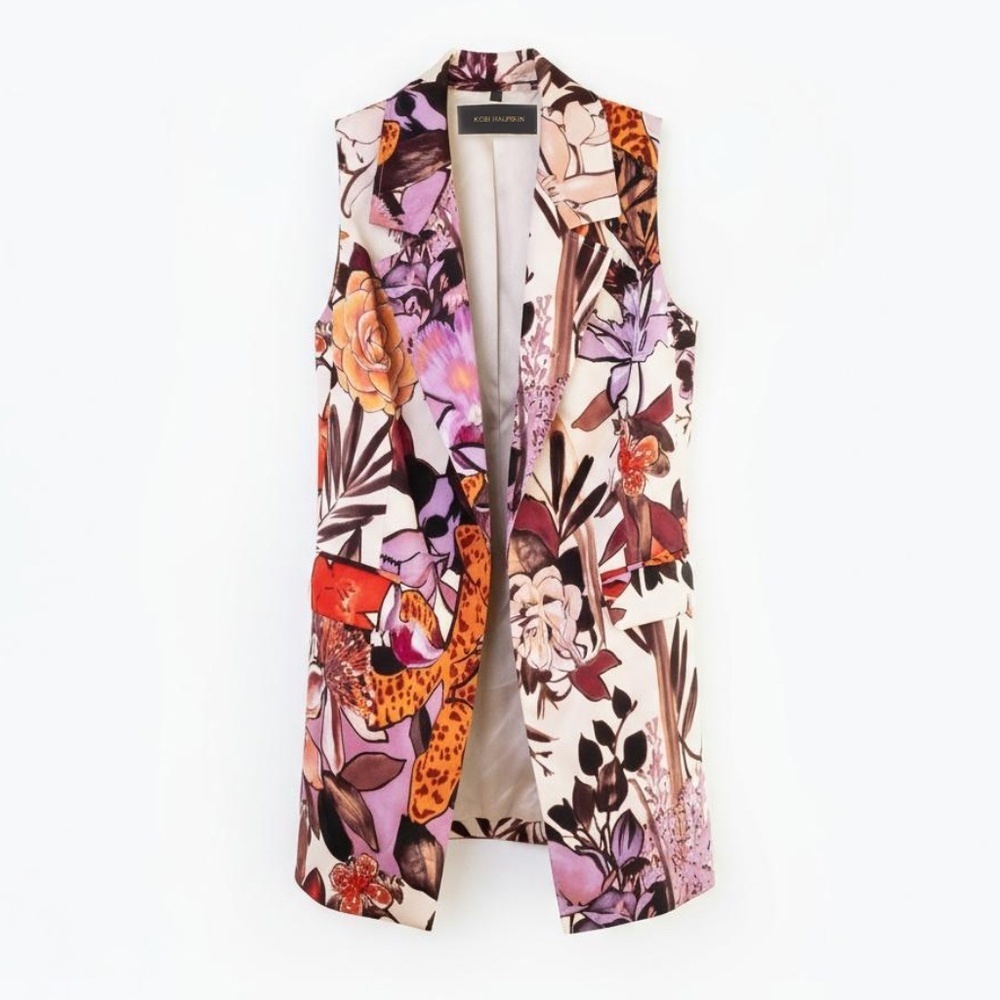 NWT Kobi Halperin Georgia Floral Long Women's Vest $598 - Size XS